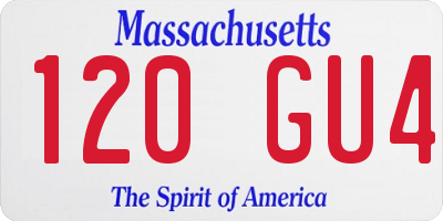 MA license plate 120GU4