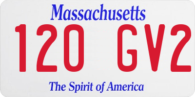 MA license plate 120GV2