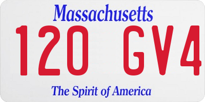 MA license plate 120GV4