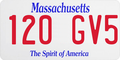 MA license plate 120GV5