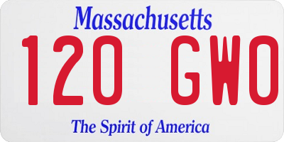 MA license plate 120GW0