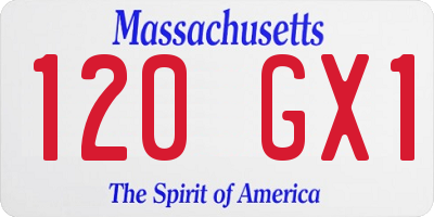 MA license plate 120GX1