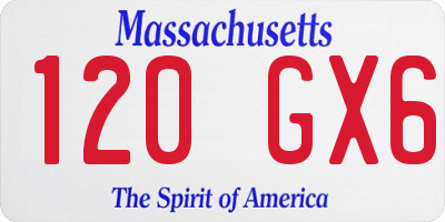 MA license plate 120GX6