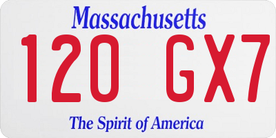 MA license plate 120GX7