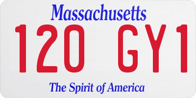 MA license plate 120GY1