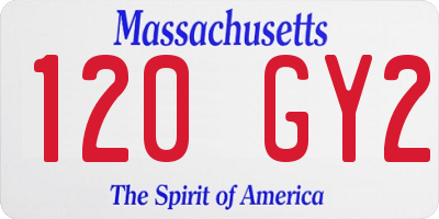 MA license plate 120GY2