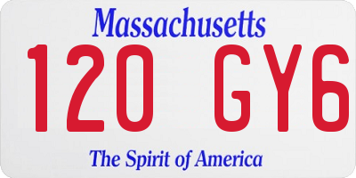 MA license plate 120GY6