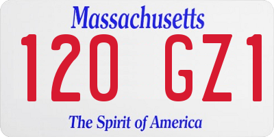 MA license plate 120GZ1