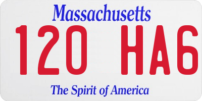 MA license plate 120HA6
