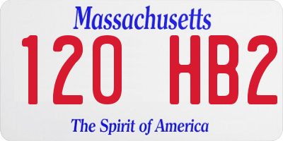 MA license plate 120HB2