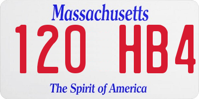 MA license plate 120HB4