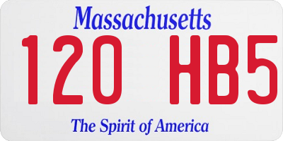 MA license plate 120HB5