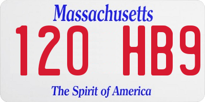 MA license plate 120HB9