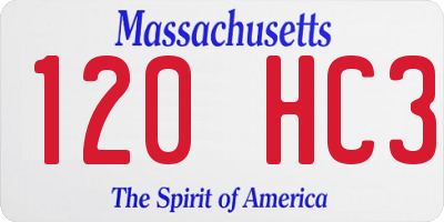 MA license plate 120HC3