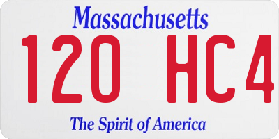 MA license plate 120HC4