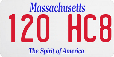 MA license plate 120HC8