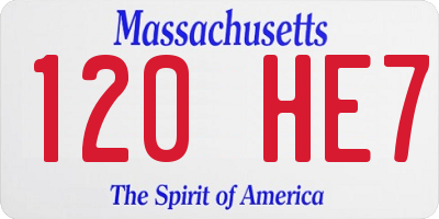 MA license plate 120HE7