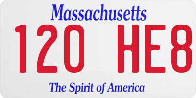 MA license plate 120HE8