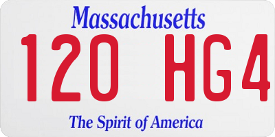 MA license plate 120HG4