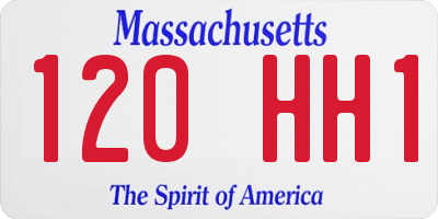 MA license plate 120HH1