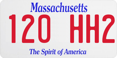 MA license plate 120HH2