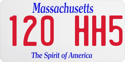 MA license plate 120HH5