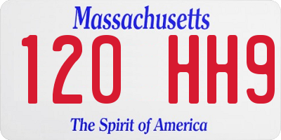MA license plate 120HH9