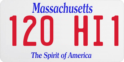 MA license plate 120HI1