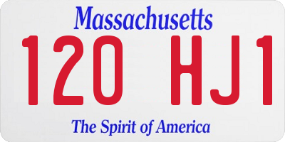 MA license plate 120HJ1