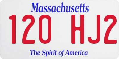 MA license plate 120HJ2