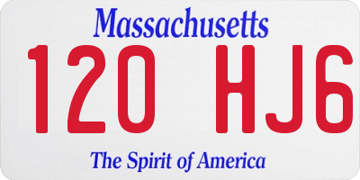 MA license plate 120HJ6
