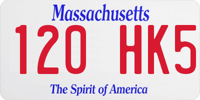 MA license plate 120HK5
