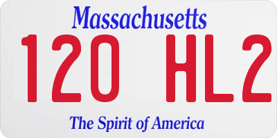 MA license plate 120HL2