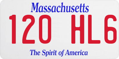 MA license plate 120HL6