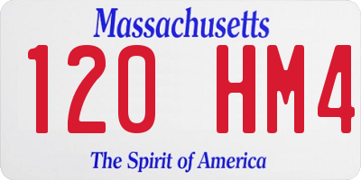 MA license plate 120HM4