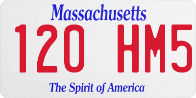 MA license plate 120HM5