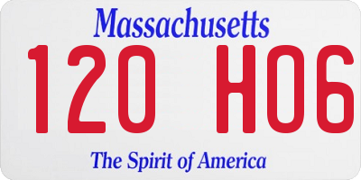 MA license plate 120HO6