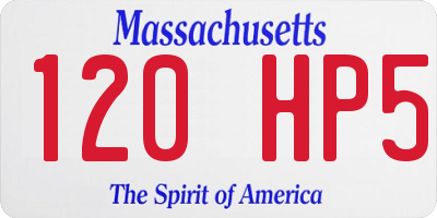 MA license plate 120HP5