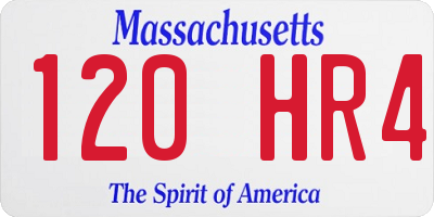 MA license plate 120HR4