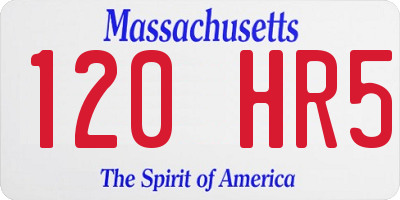 MA license plate 120HR5