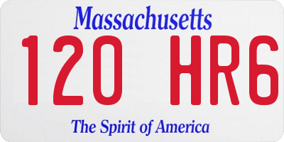 MA license plate 120HR6