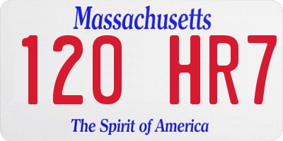 MA license plate 120HR7