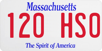 MA license plate 120HS0