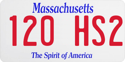 MA license plate 120HS2