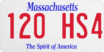 MA license plate 120HS4