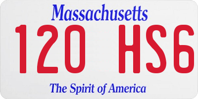 MA license plate 120HS6