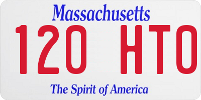 MA license plate 120HT0