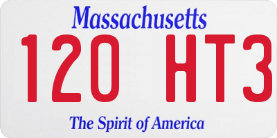 MA license plate 120HT3