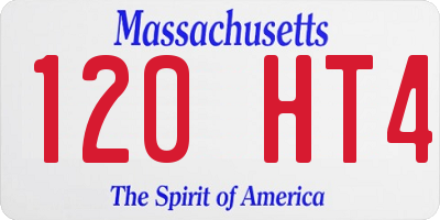 MA license plate 120HT4