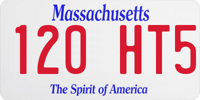 MA license plate 120HT5